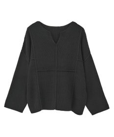 Green Parks リブ切替Ｖネックニットプルオーバー