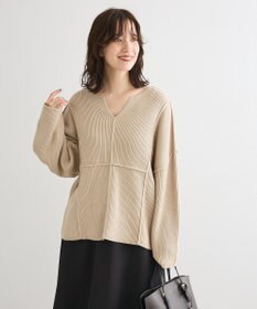 Green Parks リブ切替Ｖネックニットプルオーバー