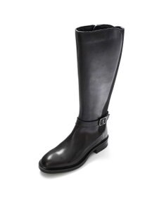 Pointer 本革ベルトデザイン 裏起毛 ロングブーツ