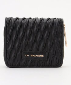 LA BAGAGERIE シープレザープリーツ加工二つ折り財布