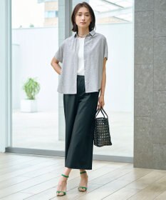 J.PRESS LADIES 【洗える】ソフトシャンブレー クロップド パンツ