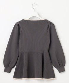 Feroux 【洗える】バイカラーペプラム ニット