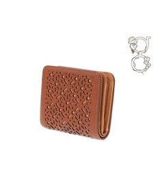 genten ダイヤカットワーク　二つ折り財布