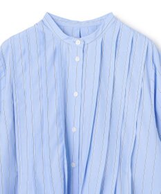 UNFILO L バンドカラー タックブラウス