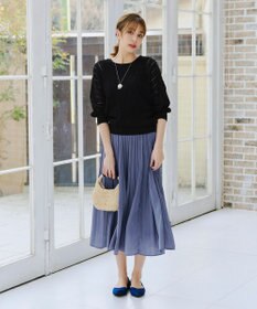 Tiaclasse 【安田美沙子さん着用・洗える】ヴィンテージサテンプリーツスカート