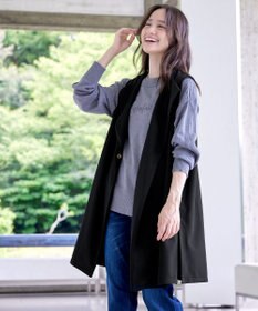 Tiaclasse 【洗える】バックタックロングジレ