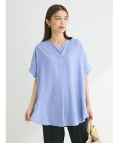 Green Parks リネンレーヨン前立てブラウス