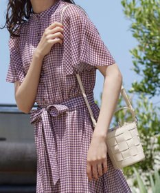 Tiaclasse  【ストラップ付き】編みこみミニバゲットバッグ