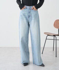 earth music&ecology 【セルフカット可】ワイドデニムパンツ