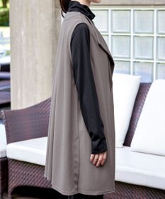 Tiaclasse 【洗える】バックタックロングジレ