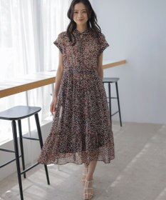 組曲 インプレッションフラワープリント フレアワンピース