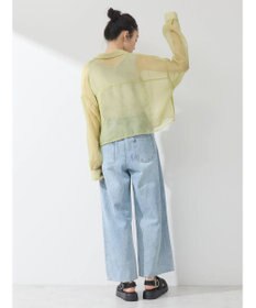 earth music&ecology ソデスリットクロップドシャツ