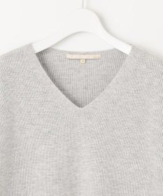 自由区 L 【洗える】シャイニールレックス Vネックニット