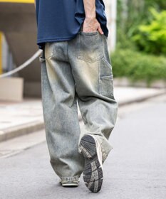 WEGO 【ユニセックス着用ITEM】イージーバレルレッグペインターパンツ