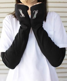 ORuKuBET 【WOMEN】 おひるねねこ刺繍UVグローブ / UVカット / 猫グッズ