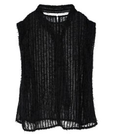 Green Parks ボウタイ付きフェザーノースリーブプルオーバー