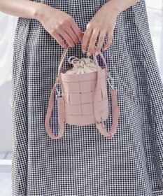 Tiaclasse  【ストラップ付き】編みこみミニバゲットバッグ