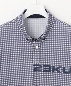 23区GOLF 【MEN】【接触冷感・UVケア・吸水速乾】ギンガムチェック柄 ポロシャツ