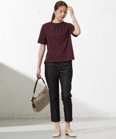 J.PRESS LADIES L 【洗える】シャンブレーサテン テーパード パンツ