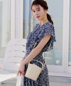 Tiaclasse  【ストラップ付き】編みこみミニバゲットバッグ