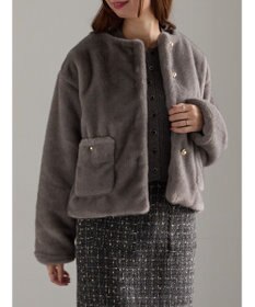 Te chichi グラデーションファーノーカラージャケット《2025winter catalog item》