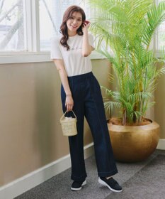 Tiaclasse  【ストラップ付き】編みこみミニバゲットバッグ