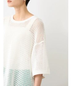 AMERICAN HOLIC 透かし編み半袖ニットプルオーバー