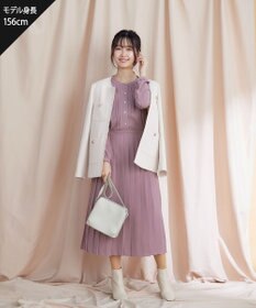 Tiaclasse 【新色追加・洗える】パールボタンプリーツワンピース