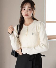 WEGO 【WEB限定/25年秋冬新作】別注USPOLOヘンリーネックニットPO