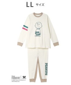 WACOAL ワコール_リラックス＆スリープ パジャマ 長袖 長ズボン 綿100%(本体) ガーゼ裏毛素材 PEANUTS レディース FDX555 /ワコール