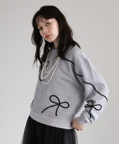 Green Parks ・ｓｗｉｎｇ　ｂｙ　リボンコード刺繍スウェット