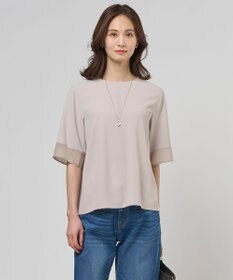 J.PRESS LADIES 【セットアップ対応】Light ジョーゼット プルオーバー ブラウス ベージュ系