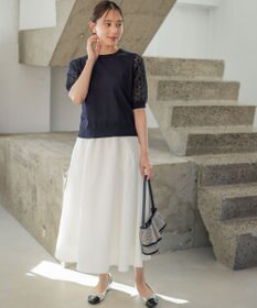 組曲 【先行予約】コットンフラワーレーシープルオーバー ニット