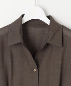 自由区 【洗える】トロピカルストレッチシャツ ドレス