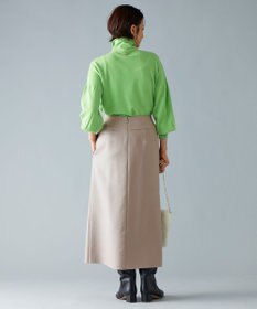 自由区 【洗える】ソフトウールハイゲージパフスリーブハイネック ニット