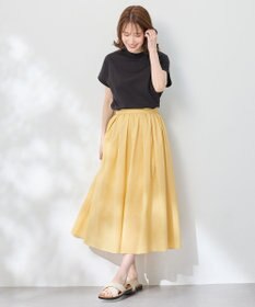 ANY 【UVケア/接触冷感】モックネックフレンチスリーブＴシャツ