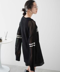 WEGO ロゴメッシュジャガードニット