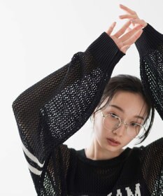 WEGO ロゴメッシュジャガードニット