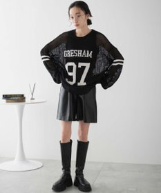 WEGO ロゴメッシュジャガードニット