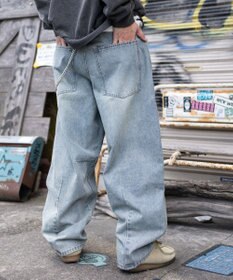 WEGO チェーン付きバルーンデニムパンツ