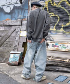 WEGO チェーン付きバルーンデニムパンツ