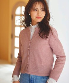 Feroux 【洗える】ラメシャギー カーディガン