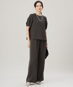 自由区 【SHIHOさんコラボ・洗える】バックサテンジョーゼット ブラウス