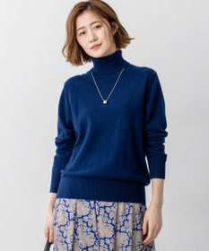 23区 【滝沢眞規子さん着用/Oggi掲載/洗える】ピュアカシミヤ タートルネック ニット ブルー系