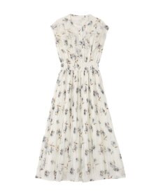 YECCA VECCA フラワー柄フリルプリーツワンピース