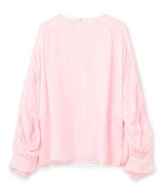 BEIGE， 【洗える】PAULINE / タックギャザーリネンボリュームブラウス