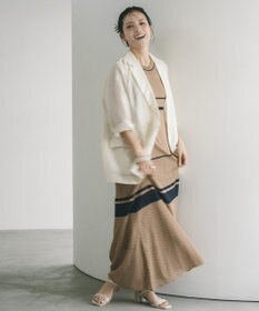 YECCA VECCA 【尾崎紗代子さん着用】透かし編みニットワンピース