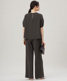 自由区 【SHIHOさんコラボ・洗える】バックサテンジョーゼット ブラウス