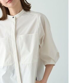 UNFILO FINE MOVE バンドカラーシャツ