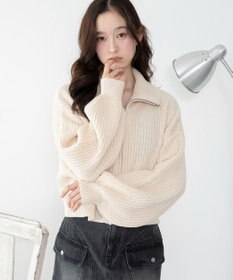 WEGO ダブルジップショートニットブルゾン